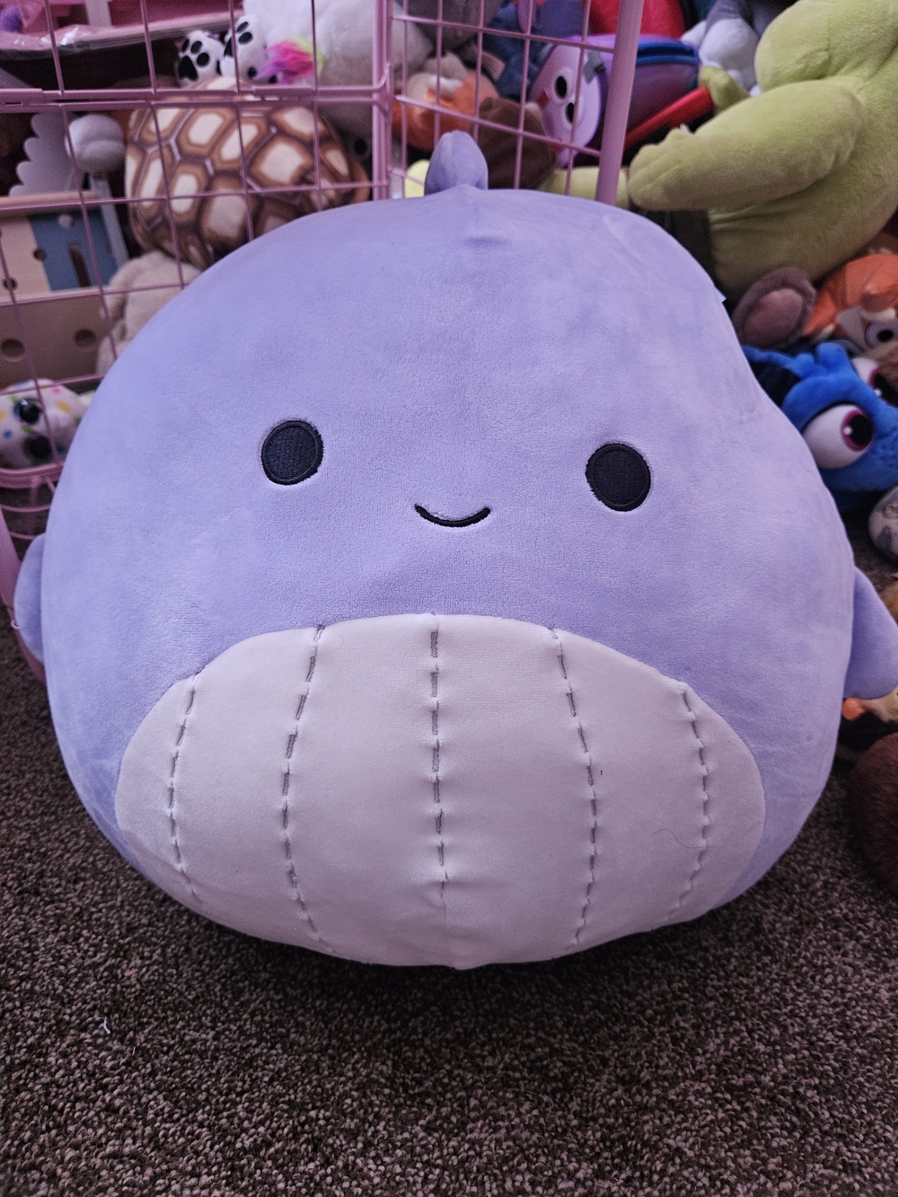 Large Squishmallows Purple and Cream Whale Plush